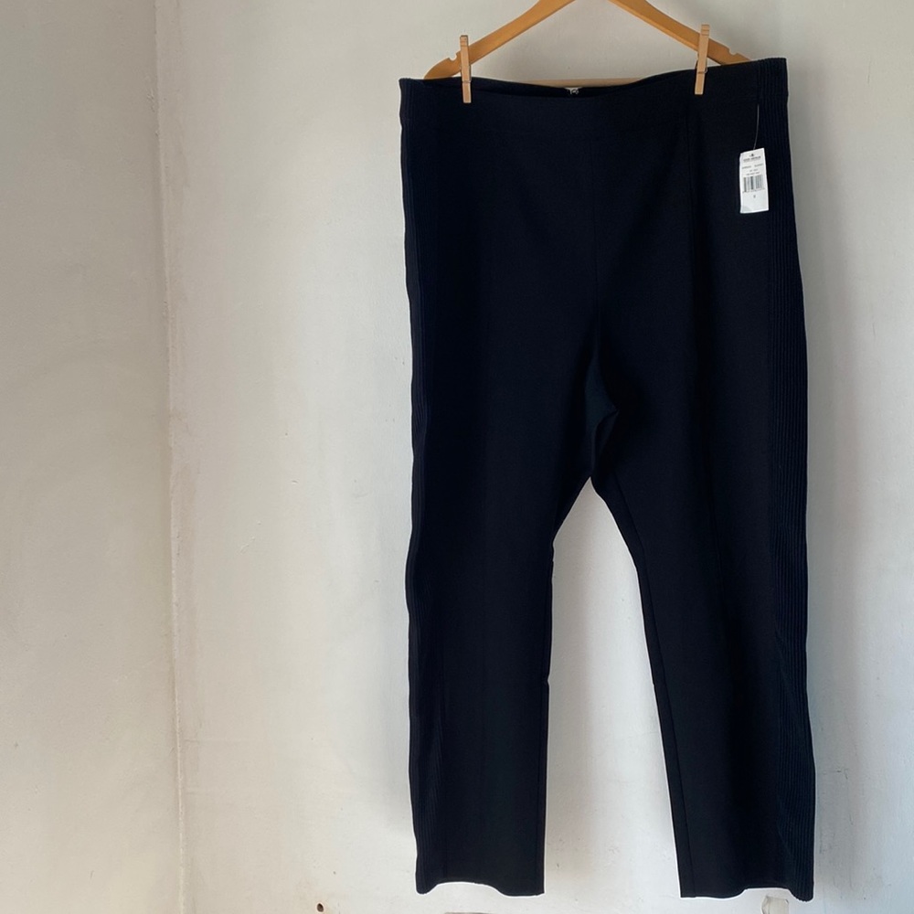 NWT Good American 6 (3XL) Black Rib Inset Pant